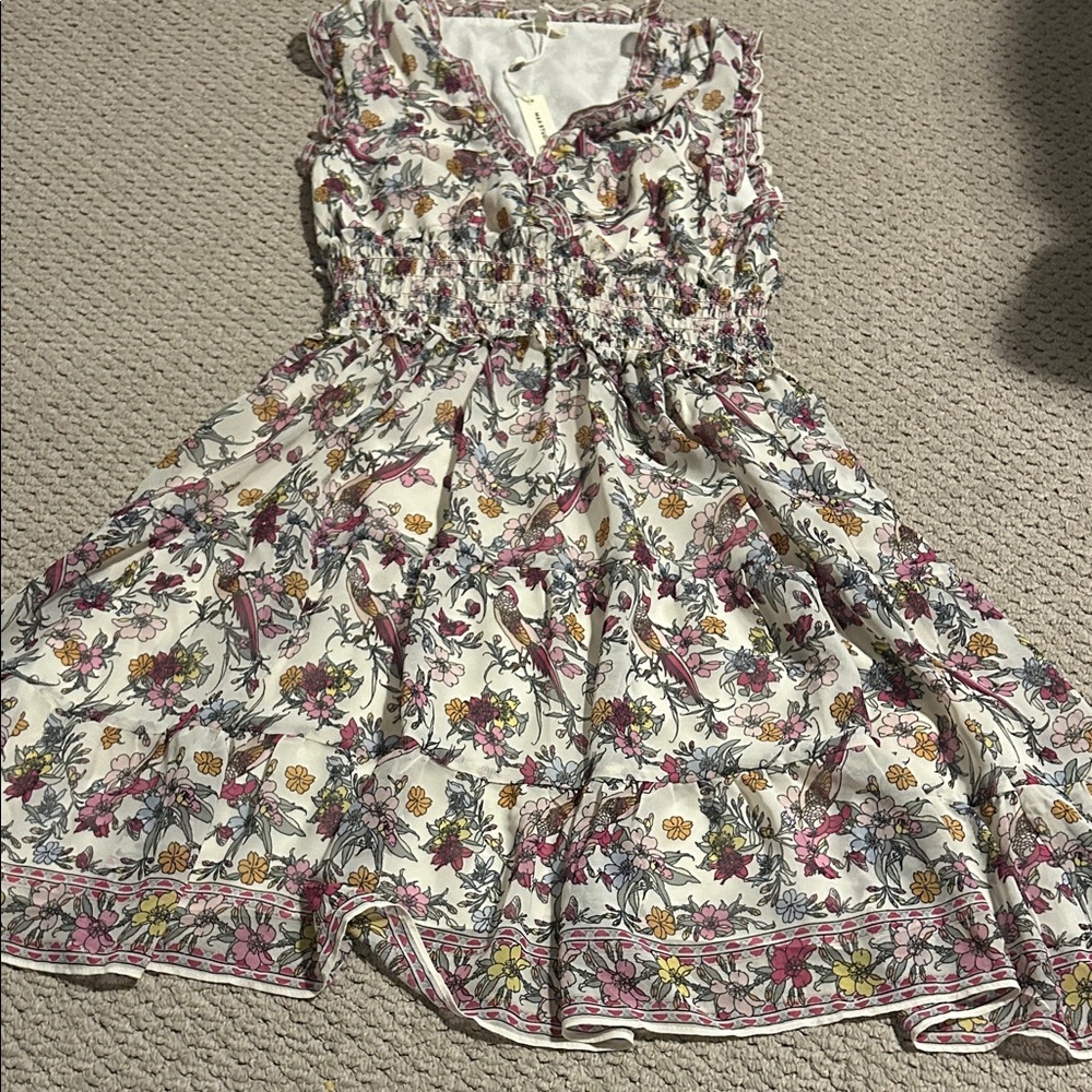 Max Studio Floral Casual Dress - White and Pink